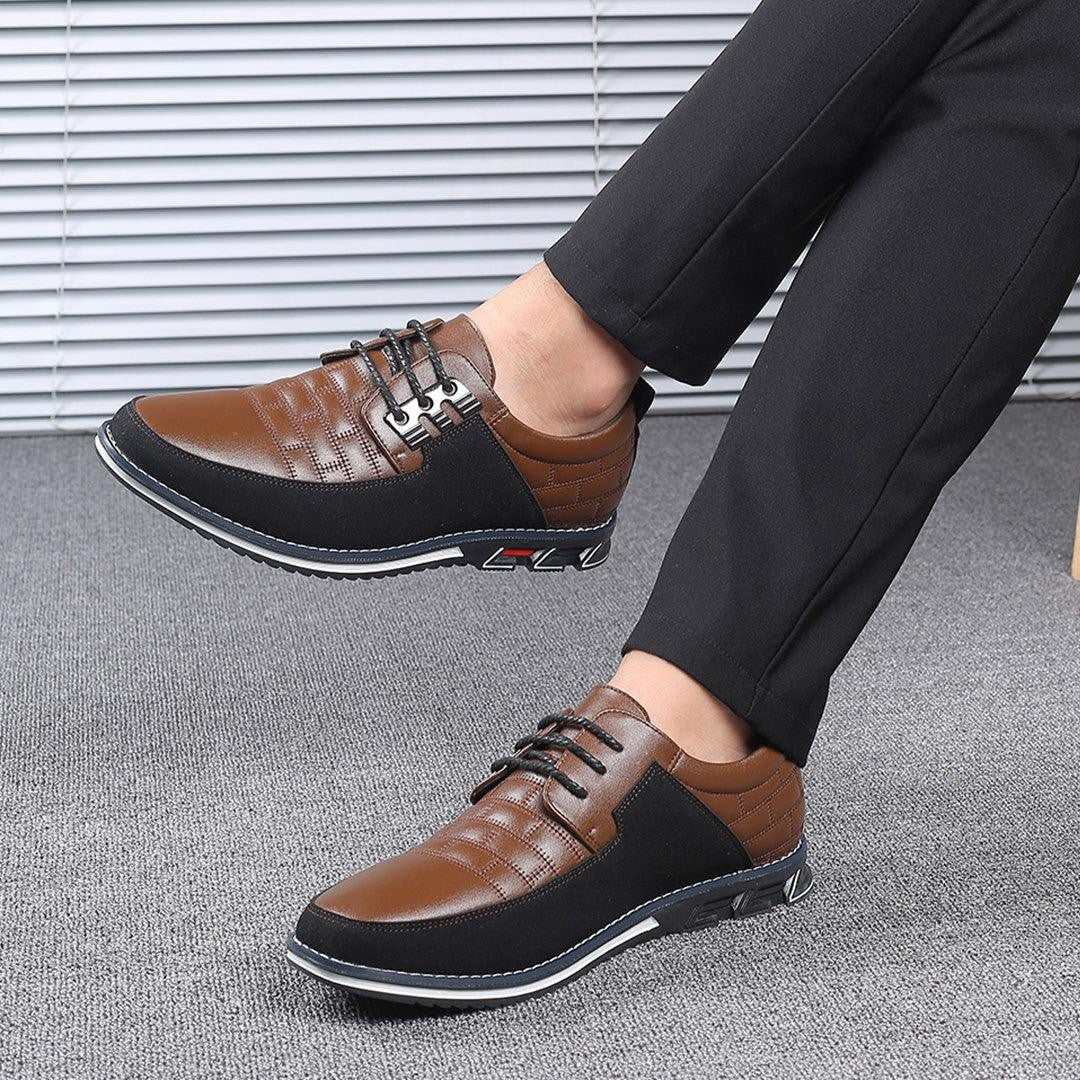 Oxford – Herren Oxford-Schuhe Ultrabequeme Allwetter-Schuhe aus Premium-Veganleder – Kastanienbraun