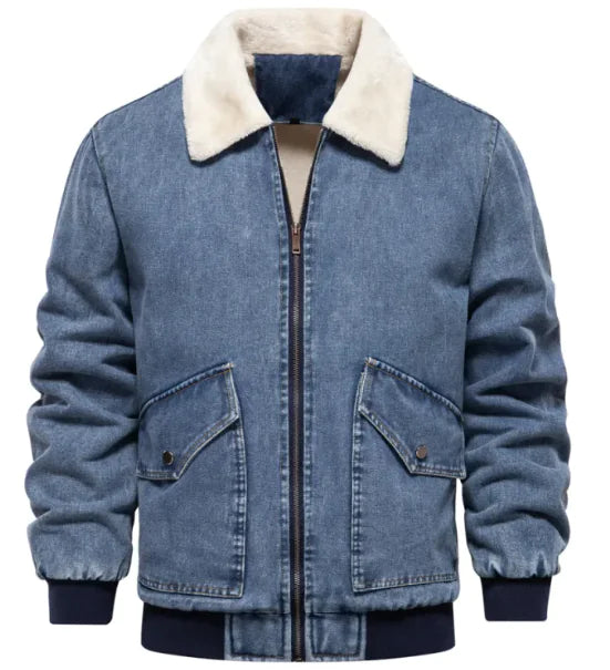 Men's Denim Jacket with Fleece Lining