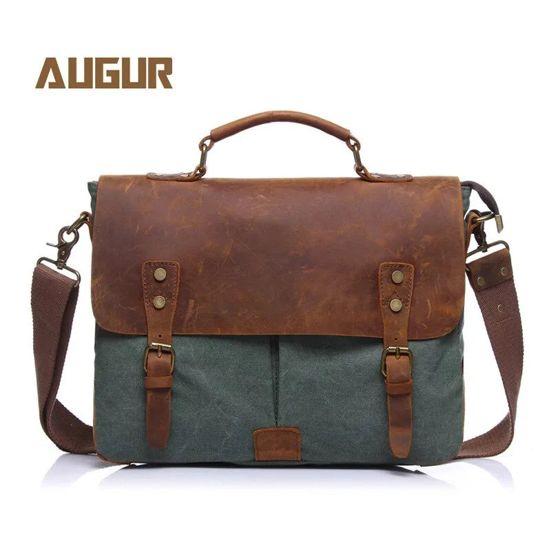 Vintage-Herrentasche aus Echtem Leder
