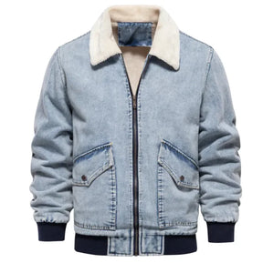 Men's Denim Jacket with Fleece Lining